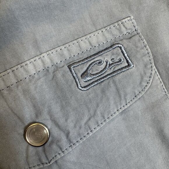 Drake Cinco Ranch Western Acid Wash Snap Shirt Dusty Blue Men’s Large - Picture 5 of 11